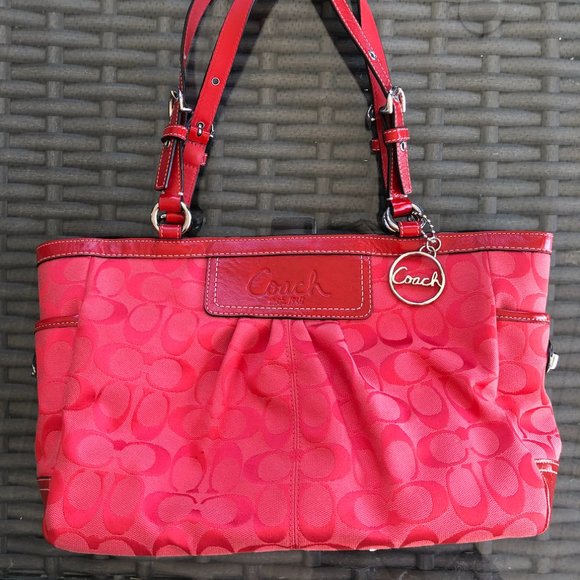 Coach Fabric / Leather Purse - Hot Pink - Picture 1 of 4